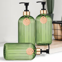 Botella De Ducha Verde Recargable Para Jabón Champú Condicionador Y Bodywash Etiqueta Vacía Decoración Para Casa Y Apartamento Capacidad 500ml/16.9oz - details 2
