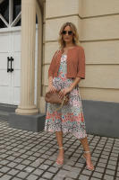EMERY ROSE Conjunto De Vestido Y Chaqueta Abierta Con Estampado Floral Y Tirantes Spaghetti Para Mujer Estilo Casual - details 3