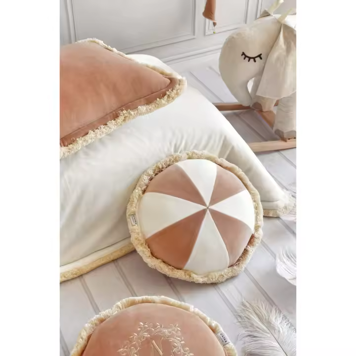 Almohada para dormir para bebé, almohada de patchwork con borlas, cojín de verano, almohada de algodón para niñas, linda almohada - 1