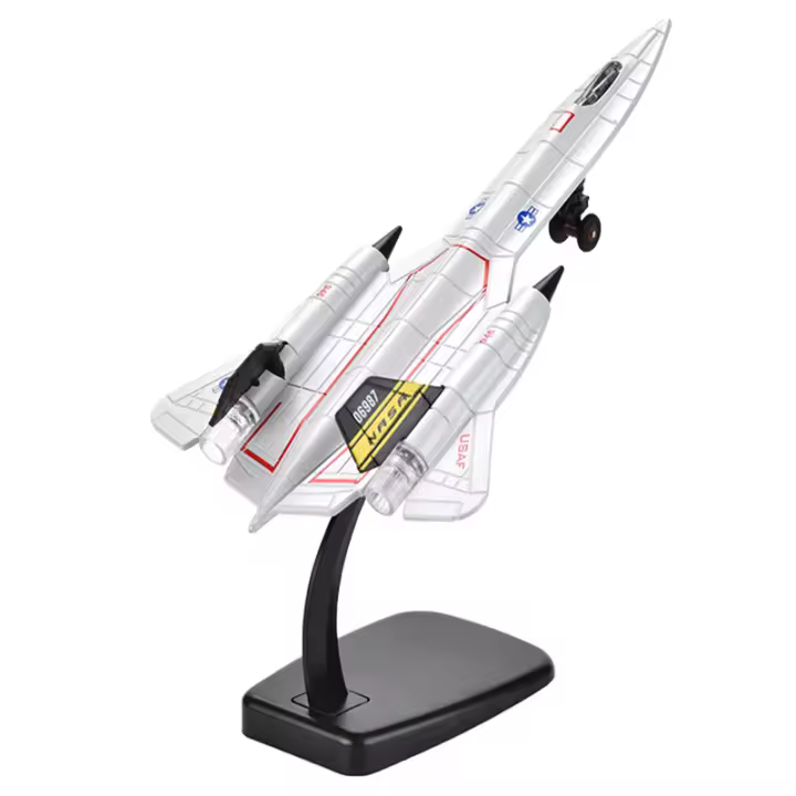 Modelo De Avión De Combate SR-71 Blackbird American Reconnaissance Con Sonido Y Luz Metal Diecast Para Coleccionistas Edad Recomendada 14+ - 1