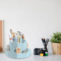 Organizador De Estación De Trabajo Para Oficina Y Escuela Caja De Almacenamiento De Lápices Giratoria De 360 Grados Con 9 Slots Diseño Lindo Y Moderno De Plástico - details 2