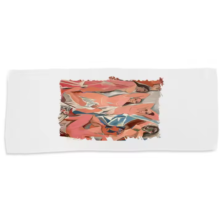MERCHANDMANIA TOALLA MEDIANA GIMNASIO ABSORBENTE cuadro las señoritas de Avignon Pablo Picasso pintor suave con bolsita - 1