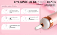 Kit De Uñas Eléctrico YIKOOLIN Recargable Y Sin Cable Con 4 Velocidades Trimmer De Cutícula Portátil Para Manicura Y Pedicura - details 10
