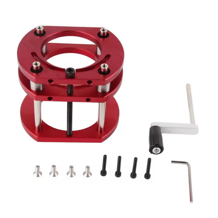 Base De Router De Aluminio Y Acero Inoxidable Sistema De Elevación Para Mesa De Router Con Apriete De 4 Mandíbulas Herramienta Manual - 1