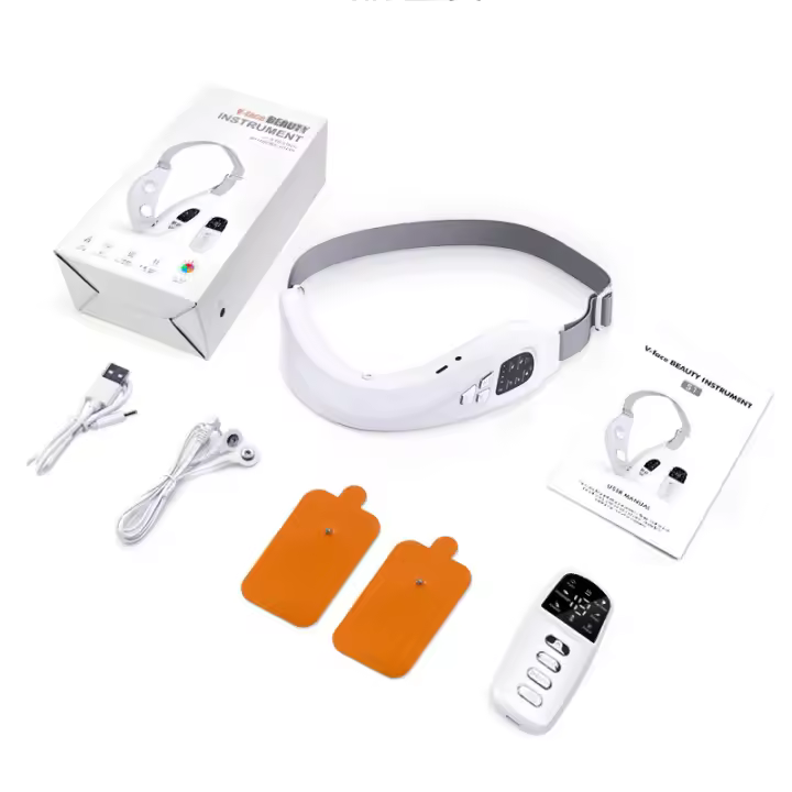 Nuevo producto, modelo privado, instrumento de adelgazamiento facial con control remoto, artefacto de adelgazamiento facial, masajeador de microcorriente EMS, instrumento de belleza facial en V - 1