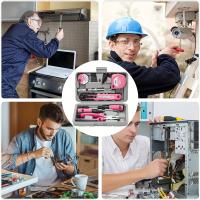 Juego De Herramientas DIY Para Mujer 13pcs Rosa Kit Pequeño De Herramientas Básicas Para El Hogar Oficina Y Dormitorio Universitario - details 3