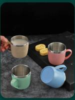 Taza De Café Con Mano De Plástico Y Doble Capa De Acero Inoxidable Resistente Al Calor Para Bebidas Como Leche Y Té Para Uso Doméstico Y Oficina - details 9