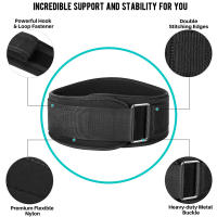 Cinturón De Gimnasio Para Levantamiento De Pesas Y Crossfit Soporte Lumbar En Nylon Para Adultos Músculación Y Ejercicios Con Pesas - details 3