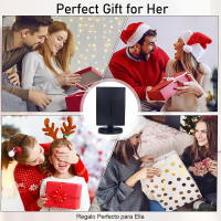 Espejo De Maquillaje Plegable Con Pantalla Táctil LED Y Soporte Ajustable Recargable Por USB Magnificación 1x/2x/3x Ilumina Tu Belleza - details 2