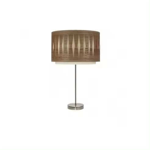 FABRILAMP Lámpara de Sobremesa Alexandra 1xe27 Cuero/madera Oscura 61x30x30 Cm - Iluminación Cálida - 1