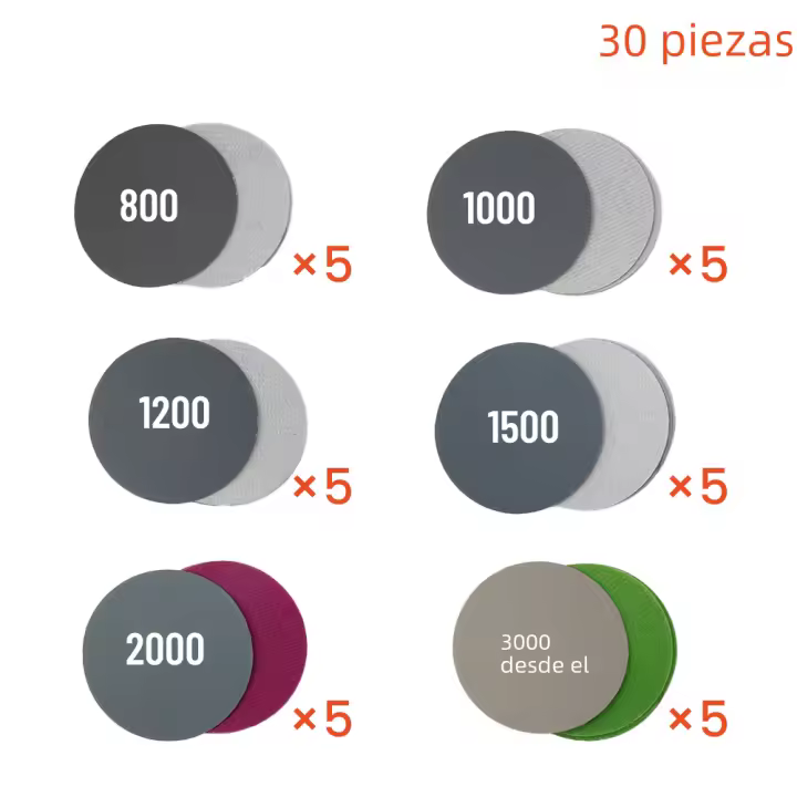 30pcs Papel De Lija Para Agua/desnudo 3 Pulgadas 75mm Disco De Lija Con Resorte Y Cierre 800 1000 1200 1500 2000 3000 Grit Herramientas Abrasiónicas - 1