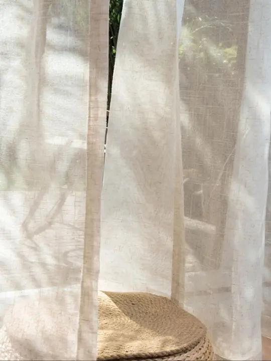 Cortinas De Lino Naturales Texturadas Para Privacidad Y Filtración De Luz Para Dormitorio Y Sala De Estar Ventanas De Tela De Jute - 1