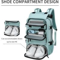 Mochila de viaje para mujeres, mochila de computadora portátil de negocios impermeable de 18 pulgadas, puerto de carga usb con bolsa de zapatos, mochila de senderismo - details 0