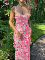Vestido Largo Sin Mangas Elegante Para Mujer Hawthaw Con Estampado Floral Bodycon Espalda Descubierta Para Verano 2024 - details 14