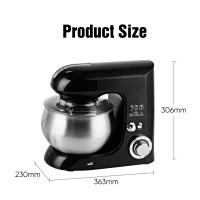 Batidora de pie de 1300 W - Tazón de 5 L - 6 velocidades - Acero inoxidable - Negra - Batidora de pan multifunción para cocina - details 1