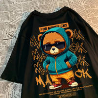 Camiseta De Algodón Para Hombre Y Mujer Con Patrón De Oso Moda Hip Hop Suelta Cómoda Transpirable Casual Oversized Para Parejas - details 13