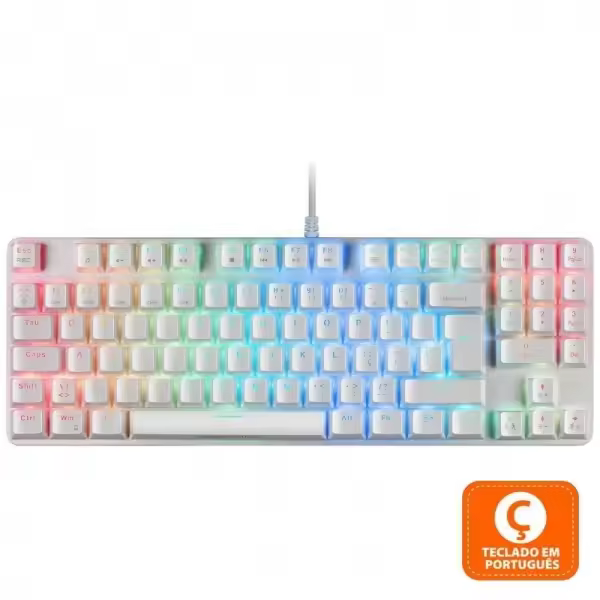 Mars gaming mkrevo pro teclado mecanico - tkl con pad numerico - switches outemu pro - iluminacion full rgb - base de aluminio - multiplataforma - portugues - color blanco - 1