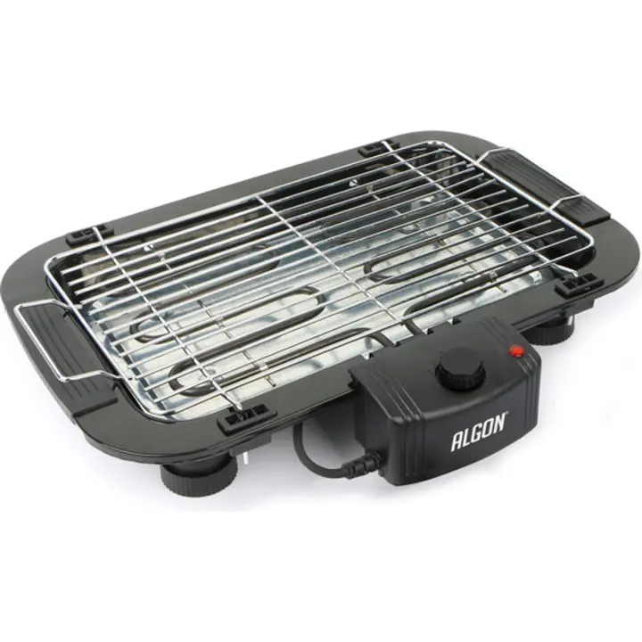 Algon - Barbacoa Grill Eléctrica 2000W - Resistente, Fácil Limpieza - Uso Exterior - Portátil - Alta Eficiencia Energética - 1