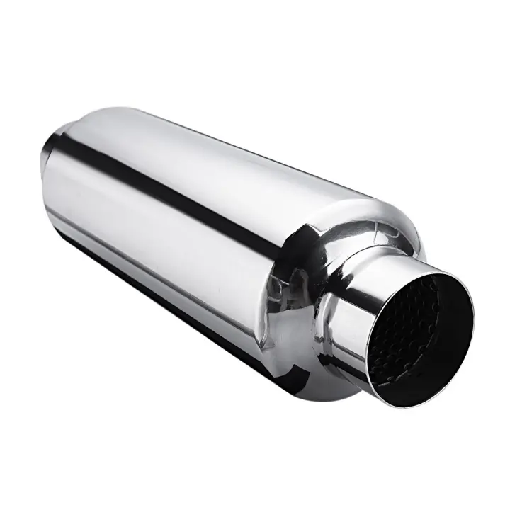 Silenciador De Escape Para Coche 63mm 2.5" Resonador Silencioso De Acero Inoxidable Tubo De Escape Universal Adecuado Para Posición Rear - 1