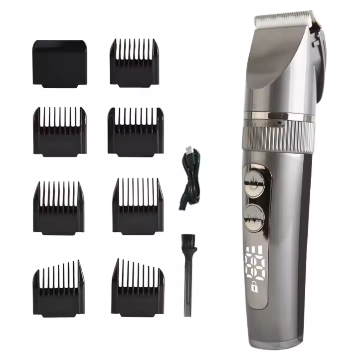 Electric Hair Clippers for Men Quiet LED Display Cordless Rechargeable Hair Trimmers Set - 1