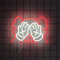 Luz De Neón Arte De Graffiti Oso Rojo LED Para Decoración De Oficina Sala De Estar Dormitorio Estante De Libros Armario De TV Mesita De Noche Regalos - details 0