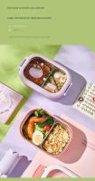 Caja de almuerzo, caja de almuerzo térmica duradera hecha de acero inoxidable, segura, portátil para oficina (verde) - details 9