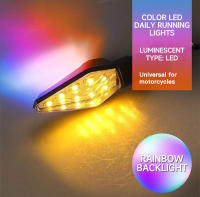 2PCS Luz Indicadora De Señal De Giro Para Motocicleta Universal 12LED Amarilla Azul Doble Color Para Motocicleta off Road - details 0