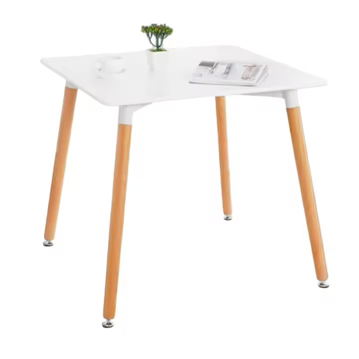 Mesa de comedor nórdica de cuadrado pata ancho comedor  para cocina, escritorio de estudio para el hogar,  mesa de centro de madera moderna, mesa cuadrado de oficina y conferencia, 60 70 80CM - 1