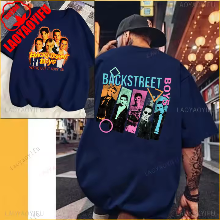 Camiseta Unisex Vintage Backstreet Boys Millennium Tour 2025 Moda Casual Manga Corta Algodón Primavera Verano Tendencia Y2k Para Hombres Y Mujeres - 1