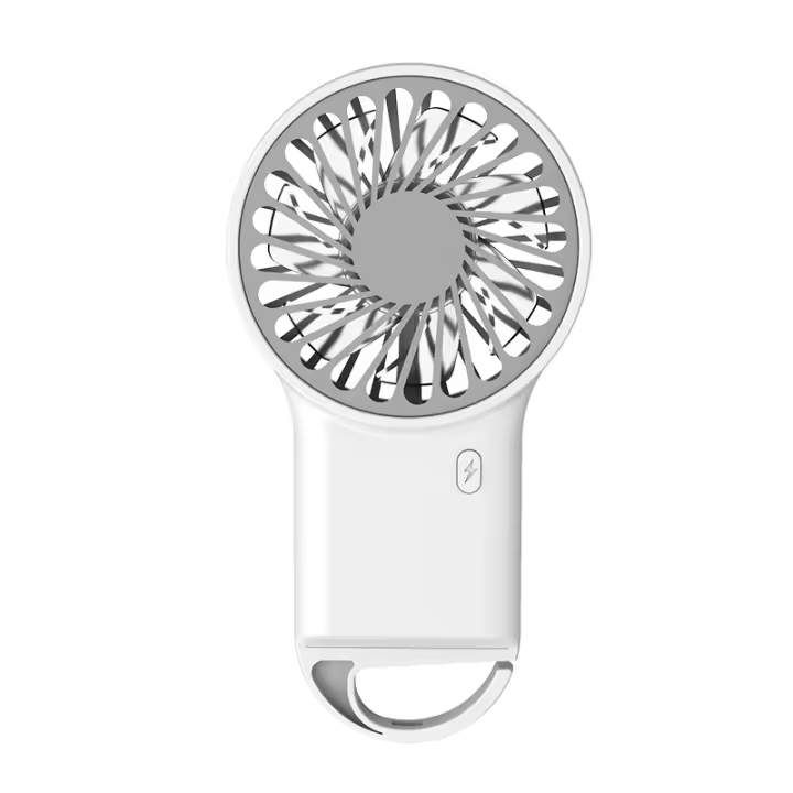 Ventilador de mano, pequeño ventilador portátil de bolsillo, mini ventilador recargable por USB, ideal para maquillaje, viajes, camping y exteriores (blanco) - 1