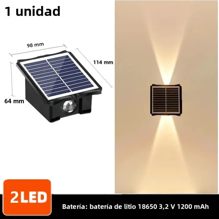 Luz Solar LED Para Exterior Sin Cable Resistente Al Agua Con Alta Brillo Para Jardín Instalación En Canales Luz De Pared Solar - 1
