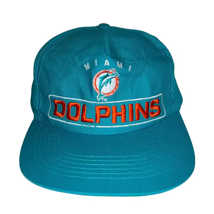 Sports Specialties  The Twill Gorra Miami Dolphins NFL Vintage años 90 Nueva Color Turquesa con Logo bordado Hecha en Korea Original ajustable 54-58cm - 1