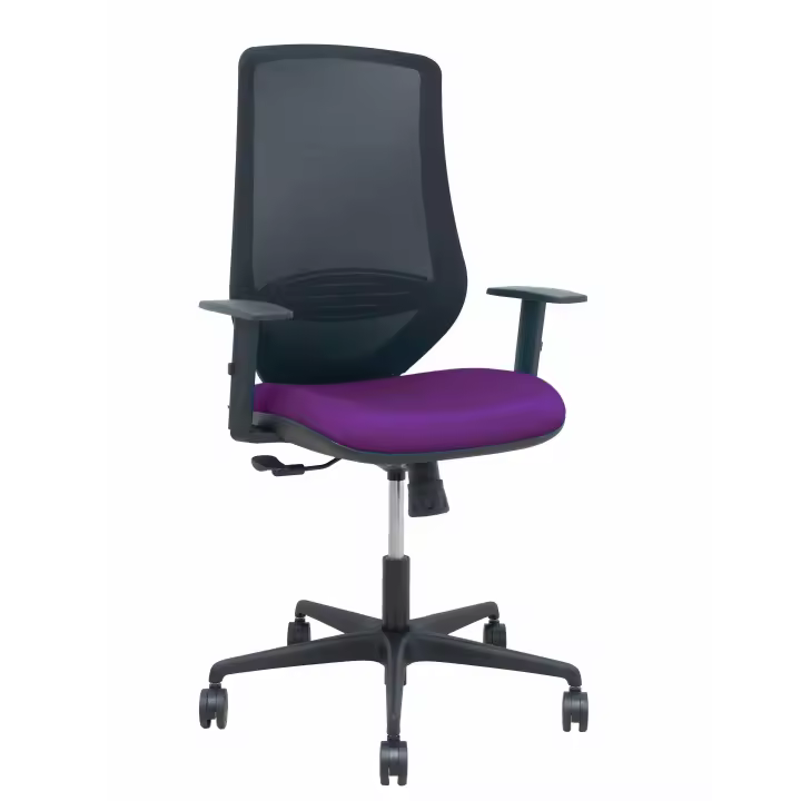 Silla Mardos sincro malla negra bali morado brazo regulable - 1