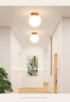 Lámpara De Techo LED IRALAN E27 Sencilla De Vidrio Y Madera Moderna Nórdica Para Decoración De Habitaciones Y Casas Luz De Cristal De Bolita - details 1