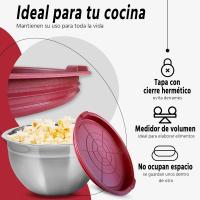 Boles de Acero Inoxidable con Tapa hermética Libre de BPA. Set de 4 Boles 18x98mm / 20x 10.6mm / 22x12mm / 24x13.1mm. Gourmet Tools de XSQUO Useful Tech - details 2