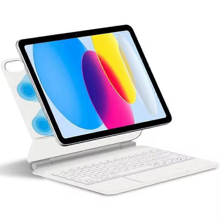 For iPad 10.9 (2022) Magnetic Floating Bluetooth Keyboard+Leather Tablet Case - 1