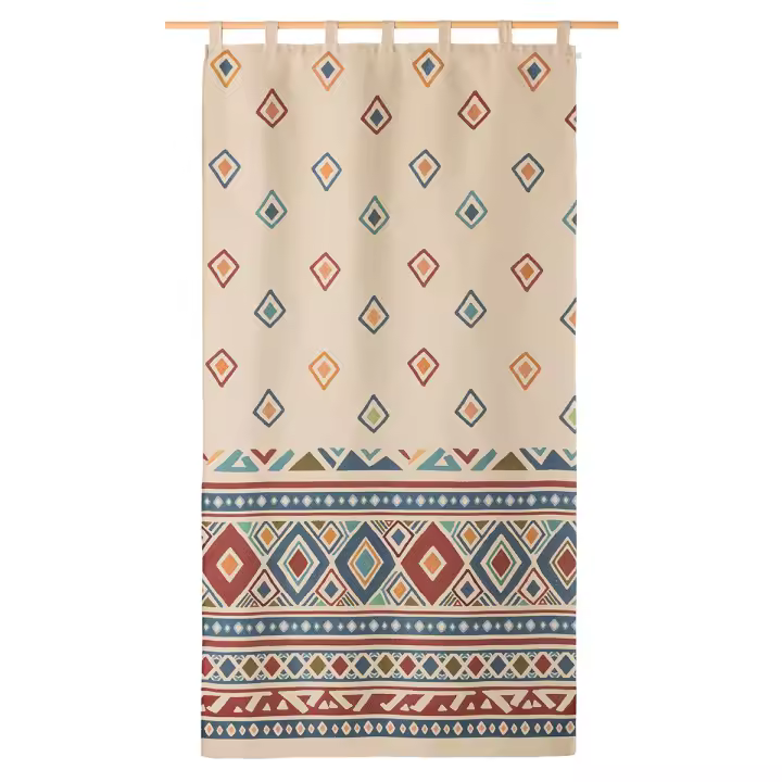 Lanovenanube - Cortina alpujarreña con trabillas ROMBOS Nº58 de 140x260 cm - 1