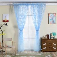 Cortinas Verdes De Hojas De Sauce 2 Paneles Diseño De Estampado Transparentes Cortina Voile Para Decoración De Habitaciones Y Salones - details 3