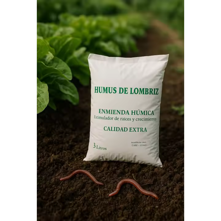 HUMUS  LOMBRIZ TRABE 3L fertilizante sustrato sólido - 1