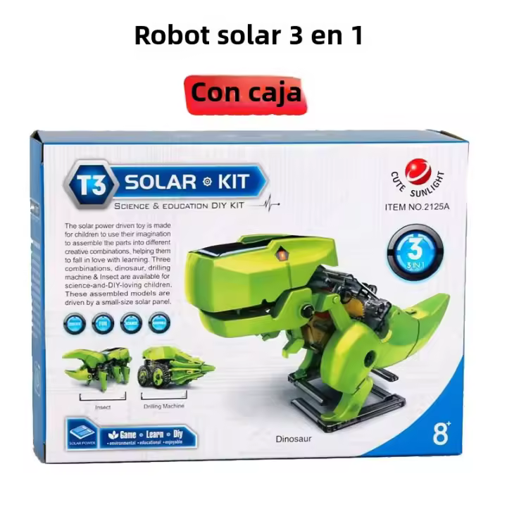 Kit De Robot Solar 3-en-1 Dinosaurio Juguetes STEM Para Niños Y Niñas De 8 a 12 Años Juegos De Construcción Educativos - 1