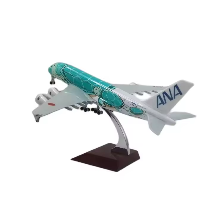 Modelo De Avión A380 ANA Turtle Airlines a Escala 1:400 Con Plataforma De Aterrizaje De 20cm Colección De Juguetes De Aleación Para Niños Y Adultos - 1