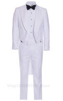 Traje De Tuxedo Formal Para Hombre Con Cola De Golondrina Negro Y Blanco Conjunto De Chaqueta Y Pantalones Para Fiesta Boda Danza Y Performance Magia - details 4