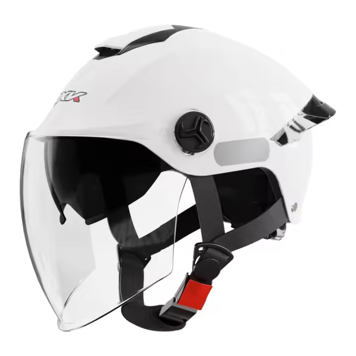Casco De Motocicleta De Verano Protección Impacto Seguridad Con Lente Corta Y Ala Trasera Ordinary En Negro Material ABS+PC Peso 750g - 1
