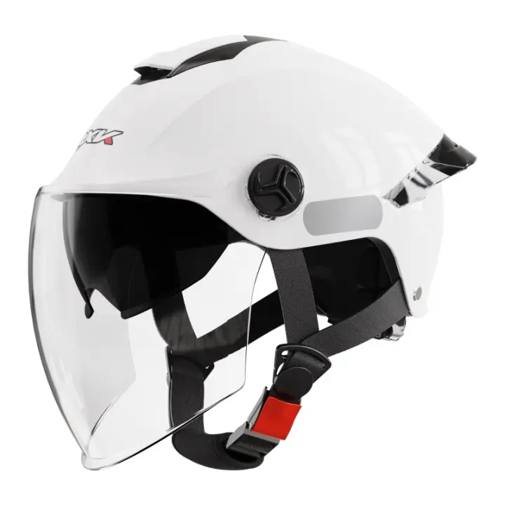 Casco De Motocicleta De Verano Protección Impacto Seguridad Con Lente Corta Y Ala Trasera Ordinary En Negro Material ABS+PC Peso 750g - 1