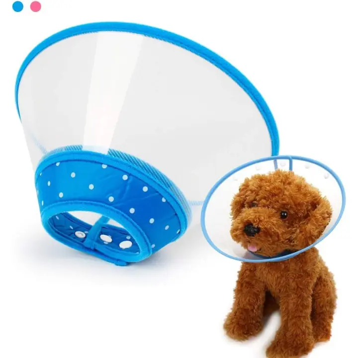 Collar ajustable de Recuperación para Perros, protege el cuello después de la operación, diseñado para Gatos y cachorros (S, Azul) - 1