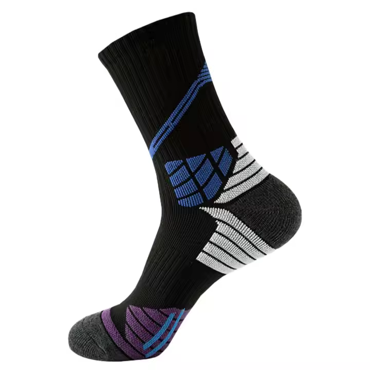 Pareja De Calcetines De Baloncesto Deportivos Absorbentes De Humedad Con Almohadillado Para Hombre Y Mujer Altura De Pierna Media - 1