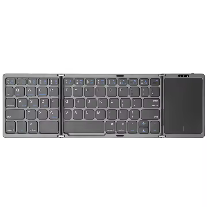 Teclado Inalámbrico Plegable 3-Folding Mini Con Touchpad Bluetooth Dual Para Windows Android IOS iPad Y Teléfono Teclado Para Laptop Y Tablet - 1