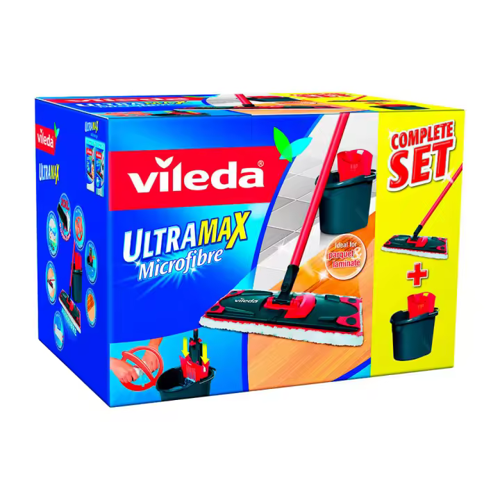 SET ULTRAMAX MOPA MICROFIBRAS 2 EN 1 155737 VILEDA LIMPIEZA HOGAR COCINA HERRAMIENTAS ACCESORIOS HOGAR - 1