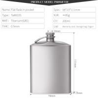 Tiartisan Botella De Titanio Portátil 200ml/260ml Con Gorro Para Camping Y Senderismo Contenedor De Vino Y Whiskey - details 3