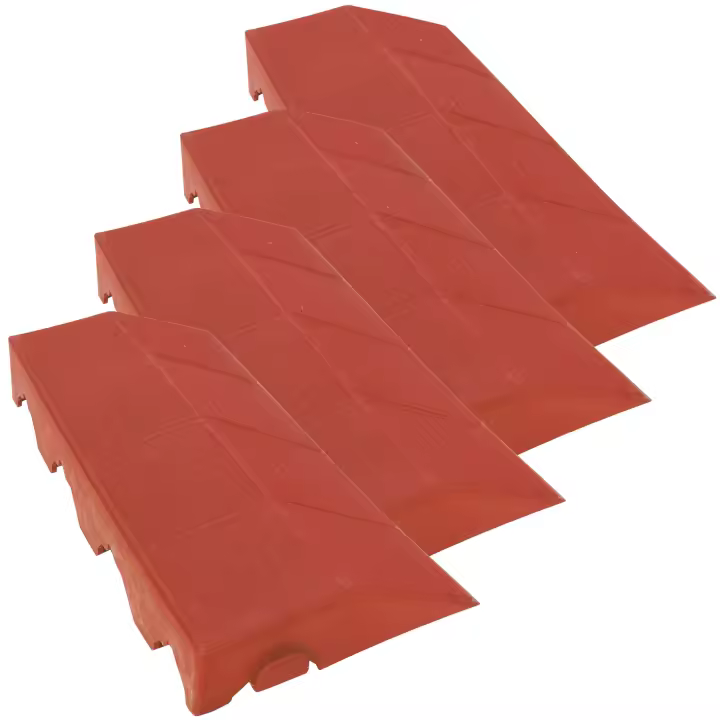 Wellhome Pack 4 Remates de 39x19,5x4,8 Cm Acabado Hembra, Finalización Suelo COMBI Terracota - Duradero y Fácil de Limpiar - 1